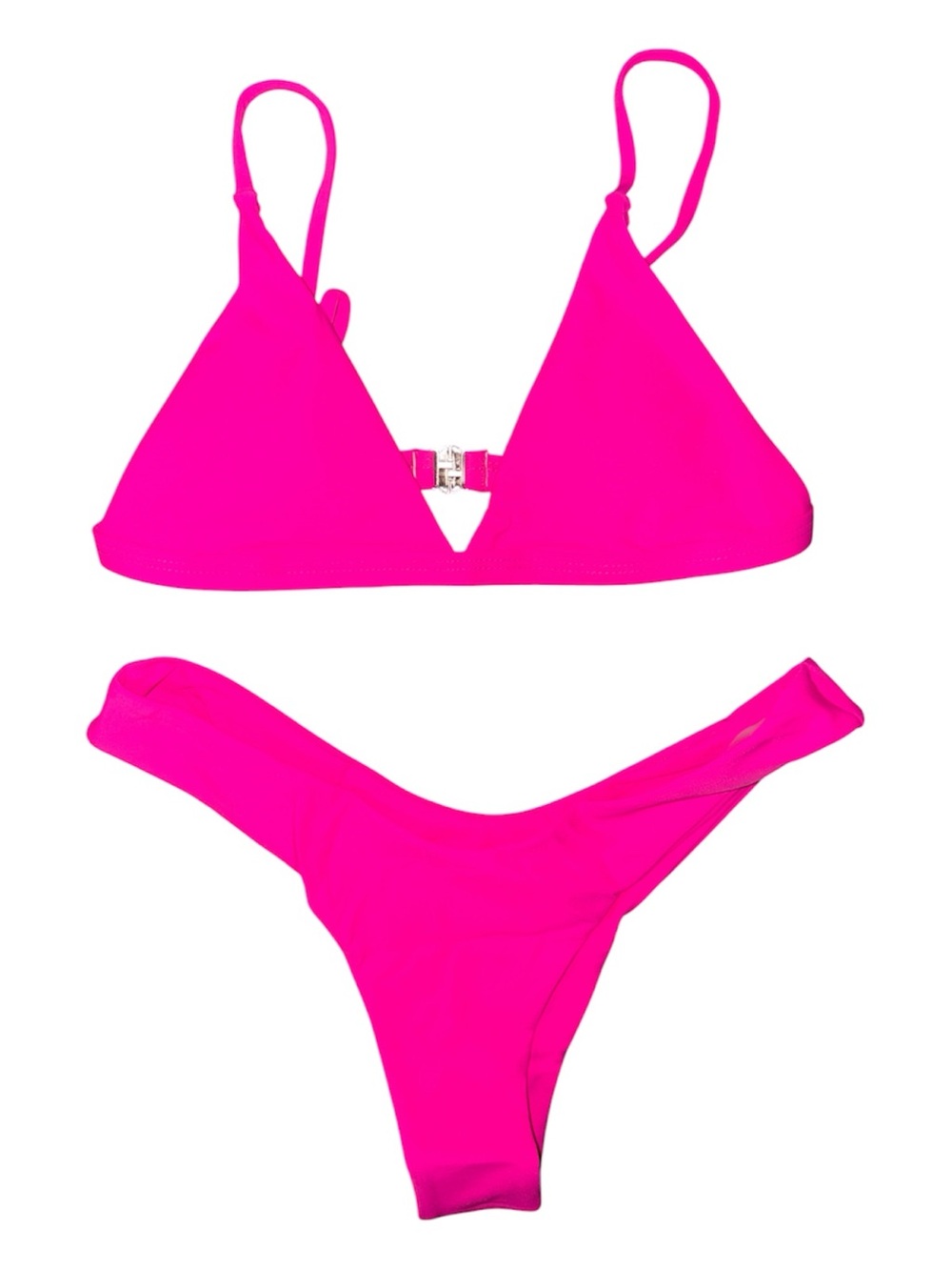 SHEIN Hot Pink Triangle Bikini Set